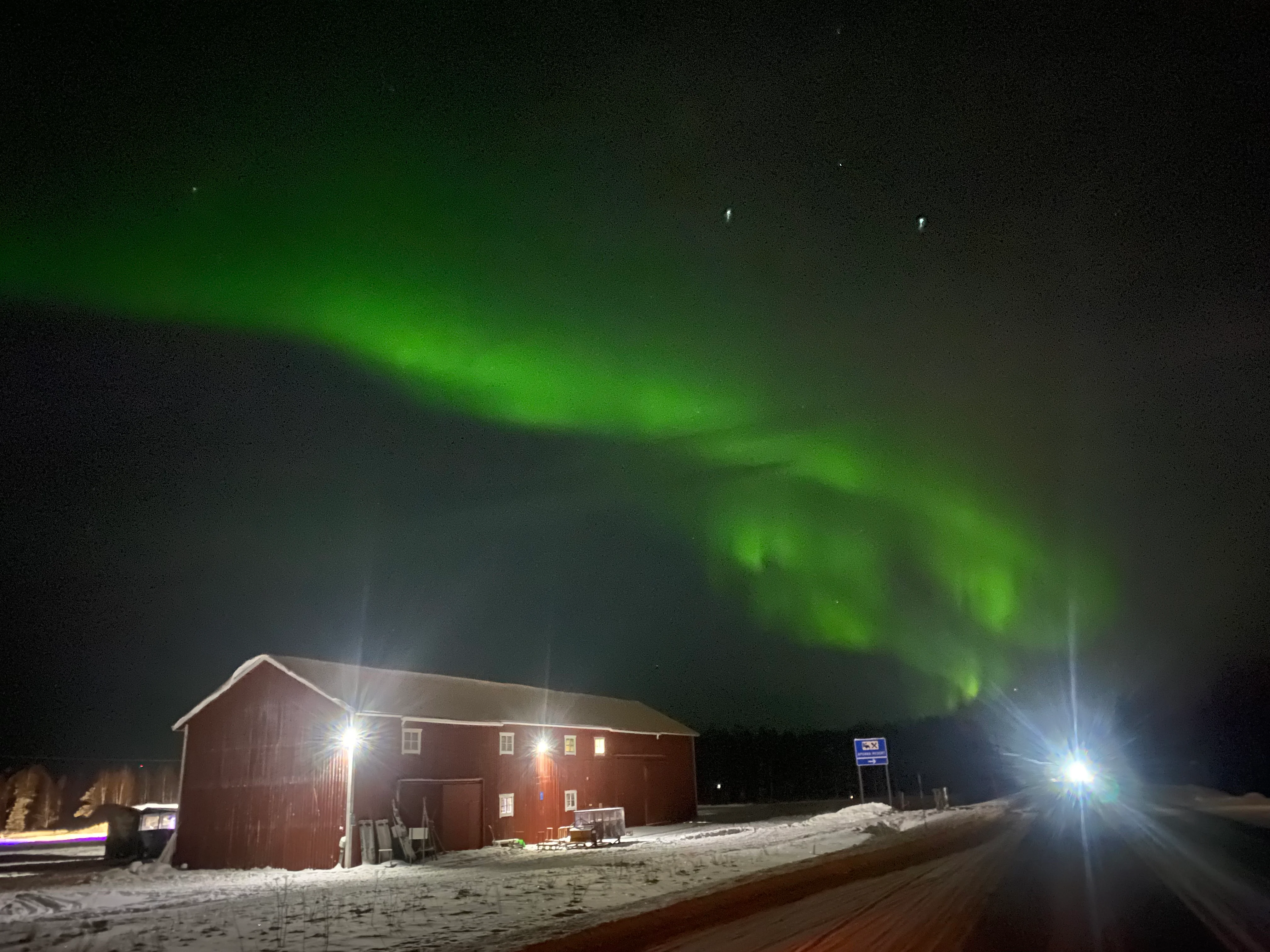 Northern Lights over the Villa Shaman cabin