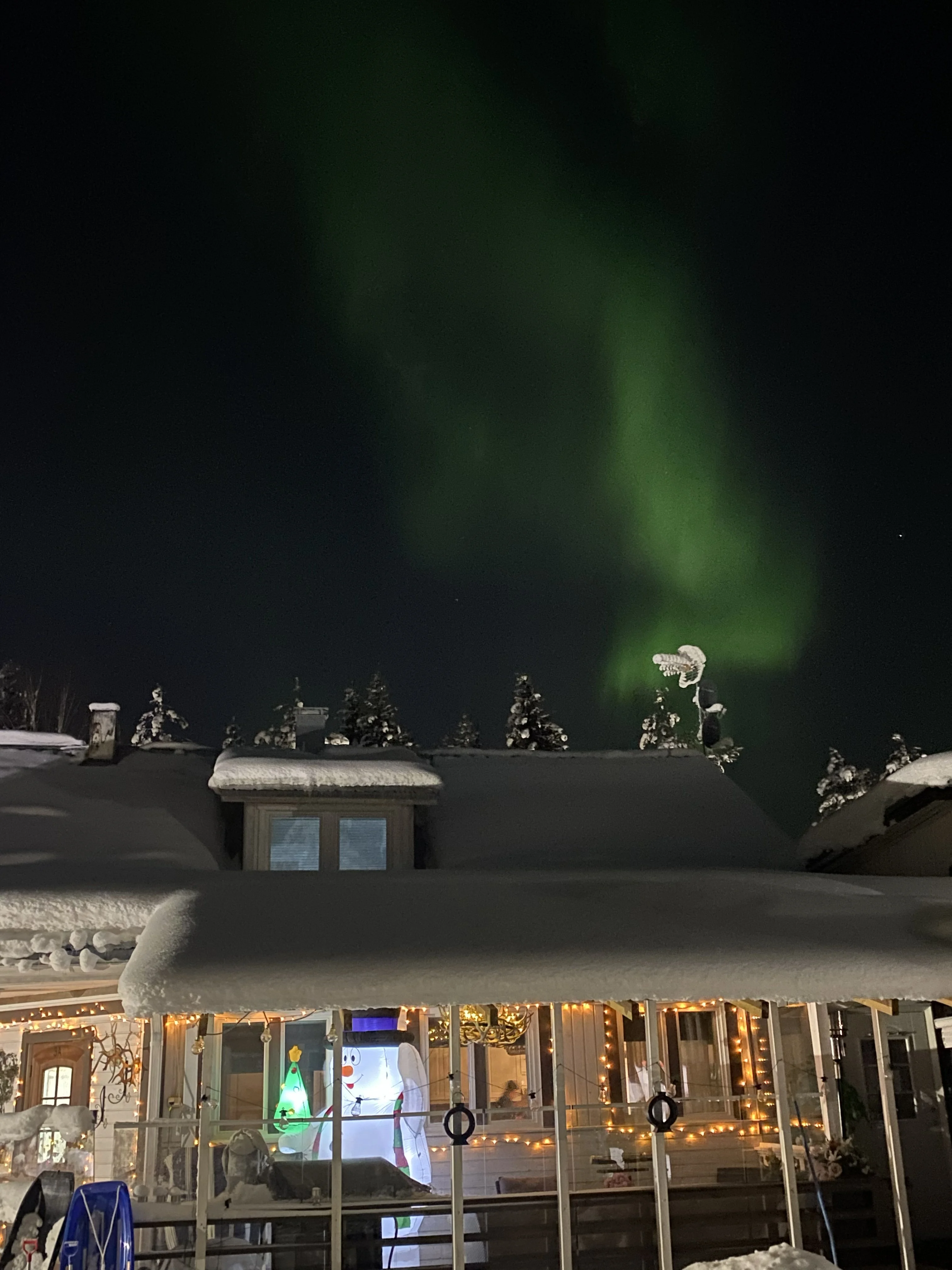 Villa Shaman cabin under the Northern Lights in Rovaniemi