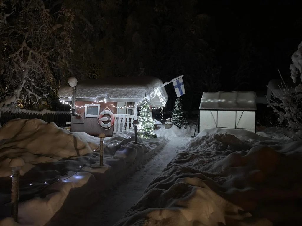 Traditional wood-heated outdoor sauna
